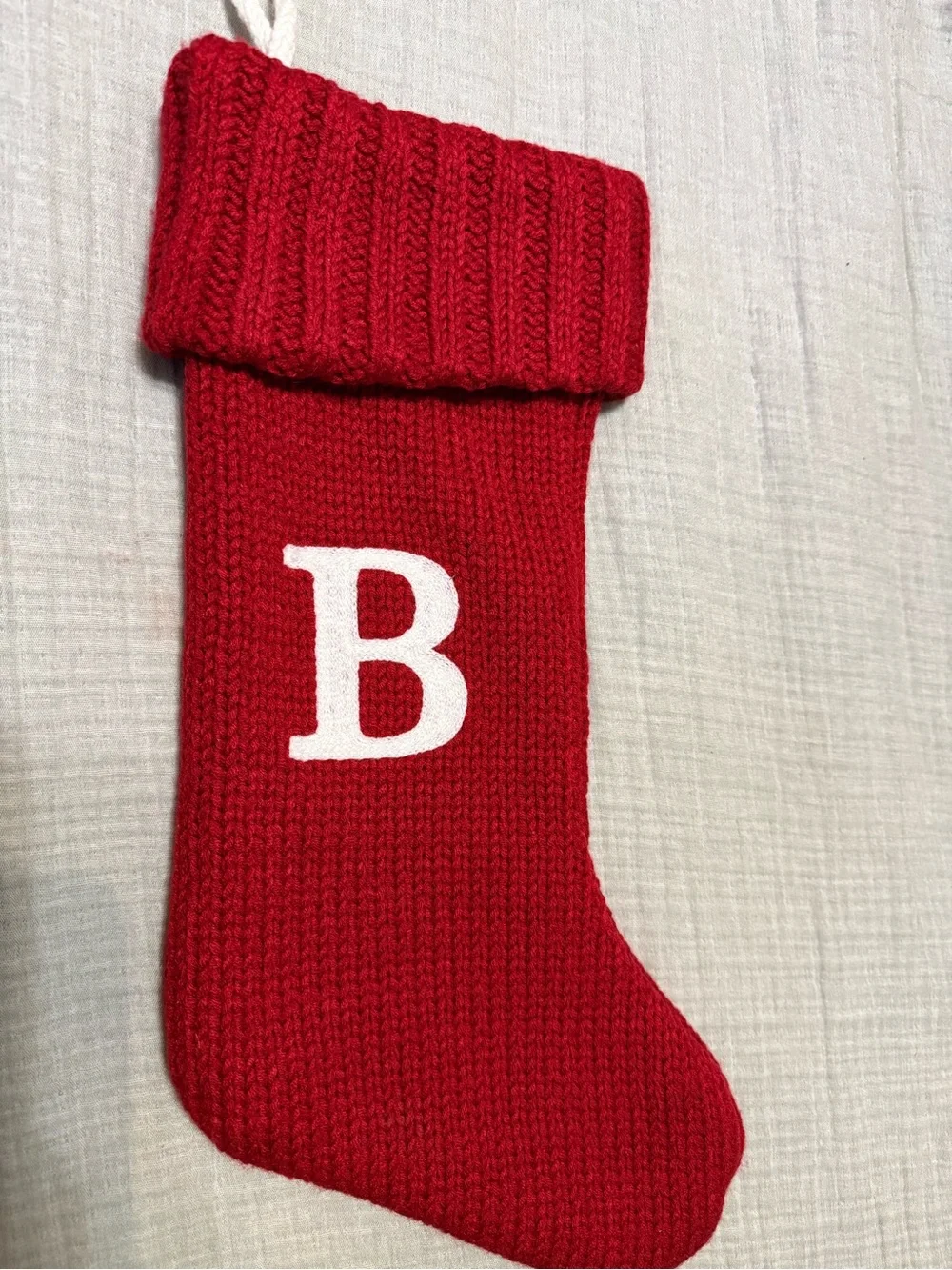 Wondershop Red Knit Holiday Stocking with White Letter B